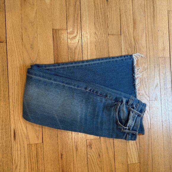 MOTHER The Kick It Ankle Fray distressed high-rise straight-leg jeans NWOT/24 - Picture 8 of 12